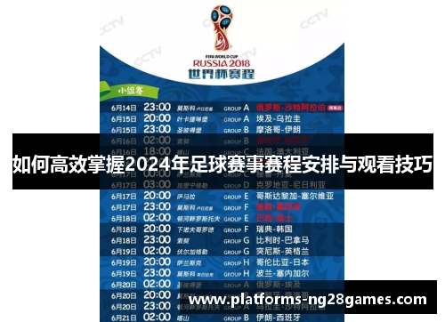 如何高效掌握2024年足球赛事赛程安排与观看技巧