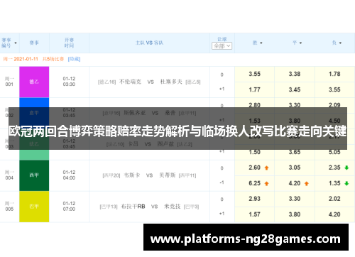 欧冠两回合博弈策略赔率走势解析与临场换人改写比赛走向关键
